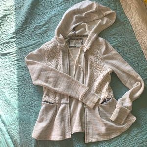 Anthropologie lace and floral hoodie